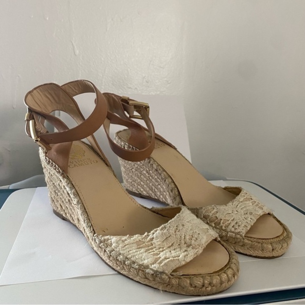Vince Camuto Lace Wedges open toe
